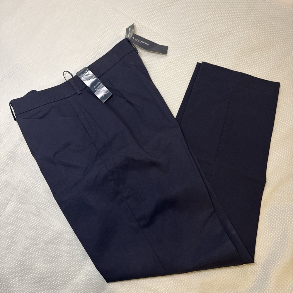 Jones New York Collection Blue Classic Fit Straight Leg Dress Pants Women 12